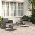 Ebern Designs Meshell 5 Piece Lounge Seating Group w/ Cushions in Gray | Outdoor Furniture | Wayfair E2AC34260B144F6996DDCF6E88F84D84