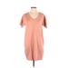 Zara Casual Dress - Shift Scoop Neck Short sleeves: Orange Print Dresses - Women's Size Small