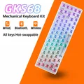 GKS68 Hot-swappable Mechanical keyboard kit 65% 3 Mod Bluetooth 2.4G Wireless keyboards Customized