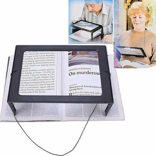 Leselupe, 3-fache Vergrößerung zum Lesen, Lupe mit LED-Licht, Lesehilfe für Senioren und Lesen,