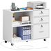 Moasis 3-Drawer Mobile File Cabinet with Lock and Charging Station