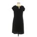 Shelby & Palmer Casual Dress - Shift Keyhole Short sleeves: Black Print Dresses - Women's Size 8