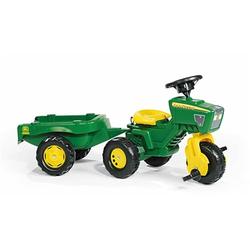 ROLLY TOYS | rollyTrac John Deere with Sound and Trailer | Pedal Tractor | 052769, Yellow