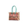 CORIOS Women Canvas Handbag Ethnic Style Tote Bag Retro Shoulder Bag with Tassels Summer Beach Bag Large Capacity Hobo Bag Bohemian Top Handle Bag for Vacation Beach Travel Daily Use Multicolour B