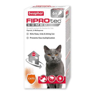 beaphar FIPROtec® COMBO Flea & Tick Spot-On for Cats | 6 Pipettes