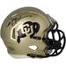 Deion Sanders Colorado Buffaloes Autographed Riddell Gold Speed Mini Helmet