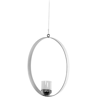 Hängewindlicht FINK "SABINA", silber (silberfarben), B:35cm H:46cm T:4cm, Edelstahl, Glas, Kerzenhalter, Kerzenhalter aus Edelstahl und Glas Image