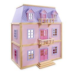 Melissa & Doug Multi-Level Wooden Dollhouse | Dolls house | Wooden dolls house | Large Playset for Girls & Boys | Dollhouses & Dolls | Toys for 3 year old boy | Gift for Boy or Girl