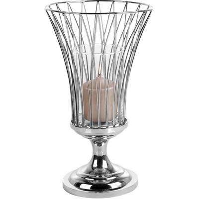 Windlicht FINK "ALLEGRA", silber (silberfarben), H:43cm Ø:25cm, Edelstahl, Glas, Kerzenhalter, Kerzenhalter aus Edelstahl und Glas Image