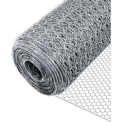 Drahtzaun Sechskantgeflecht, Maschendrahtzaun, 1x50m, Maschenweite 25mm, Verzinkt Silber - Vounot Image