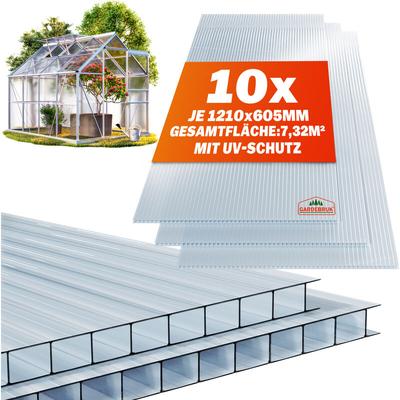 Gardebruk - Doppelstegplatten Zuschneidbar 121x60,5cm Polycarbonat UV-beständig Klar