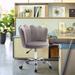 Modern Velvet Fabric Office Chair 360 Degrees Swivel Shell Chair Adjustable Lift Height Leisure Chair with Castor