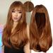 DOPI Human Hair Wigs For Women Party Bob Daily Cosplay Long Women s Wig Curly With Bangs Holiday Shoulder Hair