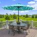 ACEGOSES 9ft LED Patio Umbrella Outdoor Shade Aluminum Pole Table Umbrella for Garden Deck and Pool Lake Blue