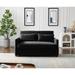 Modern Loveseat Sofa Dutch Velvet Upholstered Pull out Sleeper Convertible Sofa Bed with Adjustable Backrest and Two Pillows