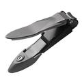 Nail Clippers for Men with Catcher - Sharp Heavy Duty Self-Collecting Nail Cutters Fingernails and Toenails Manicured - Grey