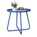 Fionafurn Round Patio Side Tableï¼ŒOutdoor Metal Side Table Coffee Table For Living Room Bedroom Garden Balcony Patioï¼ˆBlueï¼‰