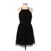 Alya Casual Dress - A-Line Halter Sleeveless: Black Print Dresses - Women's Size Large