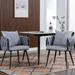 2pcs Modern Velvet Upholstered Dining Chairs with Black Metal Legs