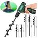 Auger Drill Bit for Planting Extended Length Garden Auger Spiral Drill Bit for Planting Bulbs Flowers Planting Auger-A
