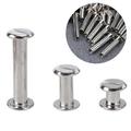 Etereauty 60pcs Silver Round Flat Head Stud Screw Kit Assorted Screw Posts Metal Accessories for Bookbinding