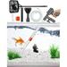 Aquarium Gravel Cleaner Vacuum Fish Tank Vacuum Cleaner Tools for Aquarium Water Changer with Aquarium Thermometers Fish Net kit