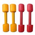 Children dumbbell 2 Pairs Hand Grip Dumbbell Wooden Fitness Dumbbell Portable Weight Lifting Dumbbell Gymnastic Equipment Props Eco-friendly Wood Dumbbell for Kids Gym Home (Red+Yellow)