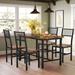 17 Stories Jadrian 4 - Person Dining Set Wood/Metal in Brown | 30.7 H x 23.62 W x 43.3 D in | Wayfair 88382309906B4457821FB768FD73DFF3