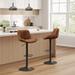 17 Stories Jaiven Swivel Adjustable Height Bar Stool Leather/Metal/Faux leather in Brown | 41.53 H x 19.49 W x 19.69 D in | Wayfair