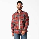 Dickies Men's Flex Long Sleeve Flannel Shirt - Fired Brick/multi Plaid Size XL (WL650)