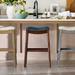 Julien Bar & Counter Stool - Counter Height (23"H Seat), Warm Pecan, Bonded Leather, Warm Pecan/Marbled Toffee/Counter Height - Grandin Road