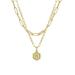 KIHOUT Gold Plated Chain Necklace For Women Hexagon Letter Pendant Layering Necklace Clearance