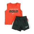 Pre-owned Nike Boys Orange | Gray Apparel Sets size: 12 Months