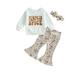 Huakaishijie 1-5T Toddler Girls 3Pcs Halloween Costume Outfit Set Long Sleeve Sweatshirt and Pant Set