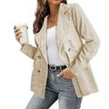 Leesechin Blazers for Women Fashion Solid Color Plus Size Double Breasted Blazer Jacket Jacket Long Sleeved Hoodless Casual Coat/jacket on Clearance