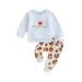 Ma&Baby Baby Boy Girls Halloween Costume Long Sleeve Sweatshirt and Pumpkin Print Pants Outfit Set