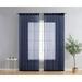 Semi Sheer Light Filtering Transparent Pocket Top & Back Tab Lightweight Short Window Curtains Drapery Panels Bedroom & Living Room 2 Panels (54 X Navy Blue) 63 Inch