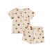 Licupiee Toddler Kids Boy Girl Halloween Costume Baby Pajamas Lounge Outfits Pumpkin Crewneck Shirts Top Shorts Set Clothes