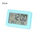 Creative Number Clock Home Bedroom Hygrometer Meter Digital Alarm Clock Thermometer Meter Electronic Clock BLUE