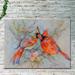 Cardinal Courtship Canvas Wall Art Multi Warm , Multi Warm