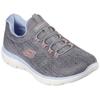 Slip-On Sneaker SKECHERS "SUMMITS-FUN FLARE", Damen, Gr. 41, grau (grau, rosa), Textil, Synthetik, meliert, sportlich, Schuhe, Trainingsschuh in veganer Verarbeitung