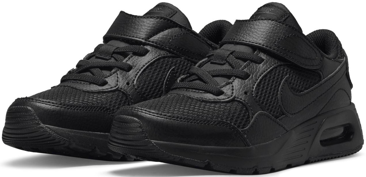 Sneaker NIKE SPORTSWEAR "NIKE AIR MAX SC (PSV)", Mädchen, Gr. 28.5, schwarz (schwarz, schwarz), Leder, Textil, Schuhe Sneaker