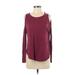 Express Long Sleeve Top Burgundy Scoop Neck Tops - Women's Size X-Small