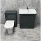 Ross White Gloss or Anthracite 700mm Vanity Unit Sink & wc Unit Ensuite Set, Anthracite Vanity Set-No Tap - Anthracite
