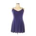 Silence and Noise Casual Dress - A-Line V Neck Sleeveless: Purple Print Dresses - Women's Size Large
