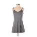 White House Black Market Casual Dress - A-Line V Neck Sleeveless: Silver Marled Dresses - Women's Size Small