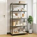 Anself 5-Layer Storage Shelf Steel and Engineered Wood Storage Organizer Shelf Racks Display Stand Gray for Kitchen Bathroom Warehouse Basement 35.4 x 17.7 x 70.9Inches (L x W x H)