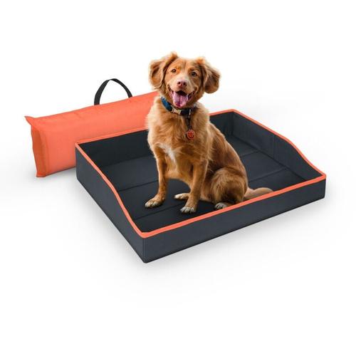 Faltbares Haustierbett für Kleine Hunde und Katzen - Orange - ( 80cm x 60cm ) Reisebett - tragbares