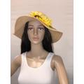 Women's Sunflower Oversized Paper Straw Floppy Beach Sun Hat