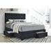 Andrew Home Studio Gossler Tufted Storage Bed Upholstered/Velvet, Wood in Gray/Black | 60 W x 80 D in | Wayfair GFC305CC877Q-YSWL